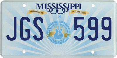 MS license plate JGS599