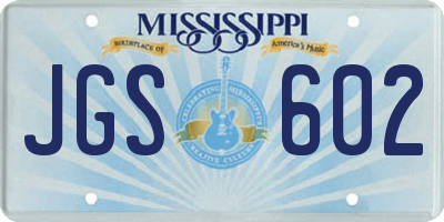 MS license plate JGS602