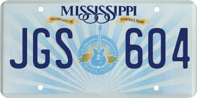 MS license plate JGS604