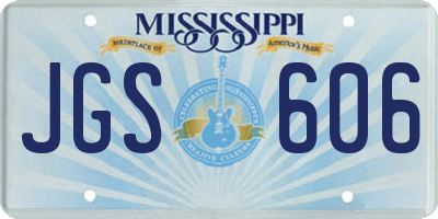 MS license plate JGS606