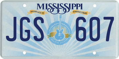 MS license plate JGS607