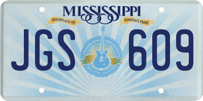 MS license plate JGS609