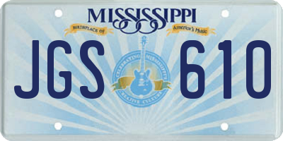 MS license plate JGS610