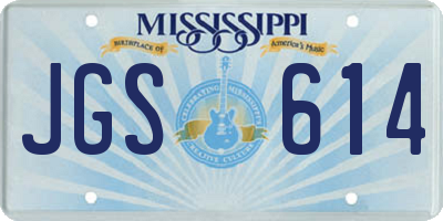MS license plate JGS614