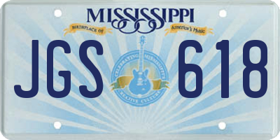 MS license plate JGS618