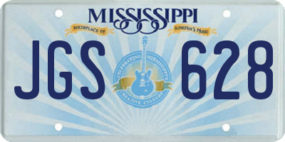 MS license plate JGS628