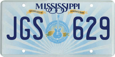 MS license plate JGS629