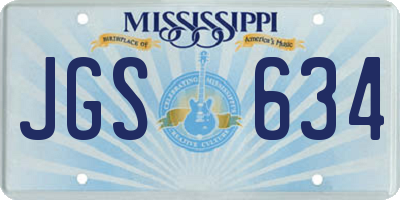 MS license plate JGS634