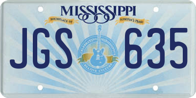 MS license plate JGS635