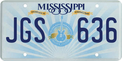 MS license plate JGS636