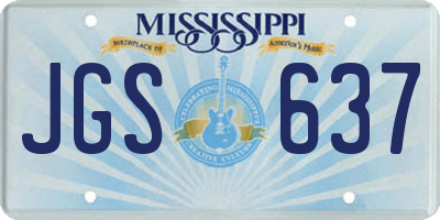 MS license plate JGS637