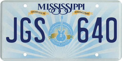 MS license plate JGS640