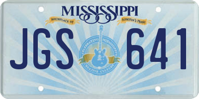 MS license plate JGS641