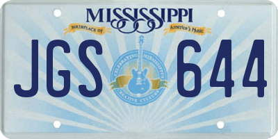 MS license plate JGS644