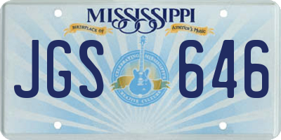 MS license plate JGS646