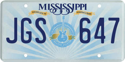 MS license plate JGS647