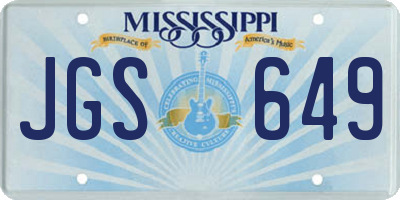 MS license plate JGS649