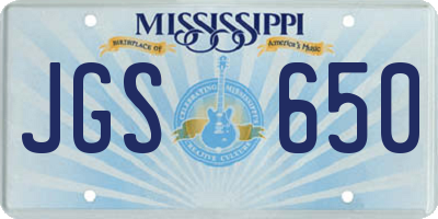 MS license plate JGS650