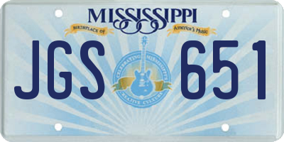 MS license plate JGS651