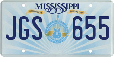 MS license plate JGS655