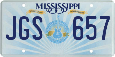 MS license plate JGS657