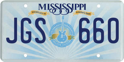 MS license plate JGS660