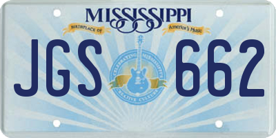 MS license plate JGS662