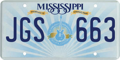 MS license plate JGS663
