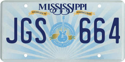 MS license plate JGS664