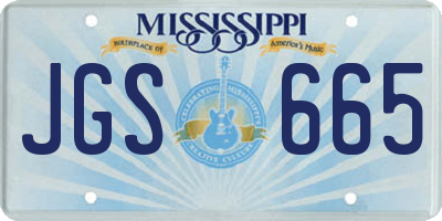 MS license plate JGS665