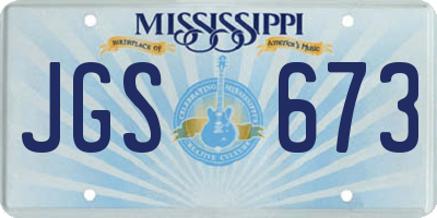 MS license plate JGS673