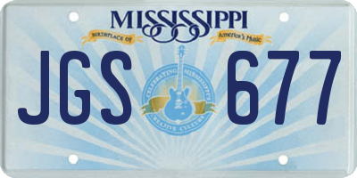 MS license plate JGS677