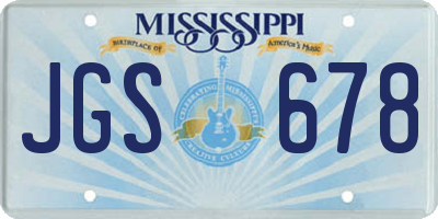 MS license plate JGS678