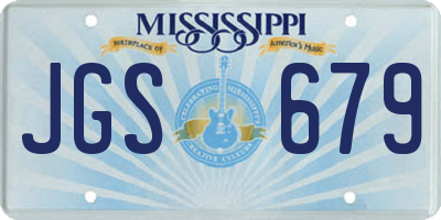 MS license plate JGS679