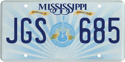 MS license plate JGS685