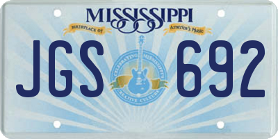 MS license plate JGS692