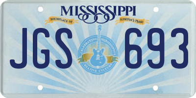 MS license plate JGS693
