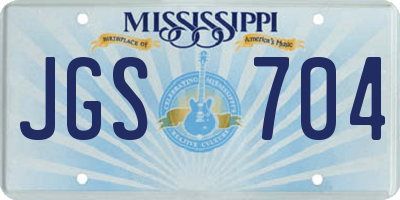 MS license plate JGS704