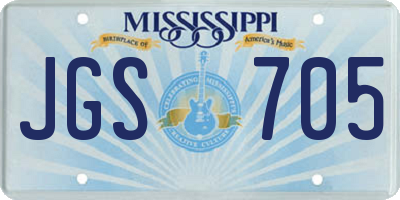 MS license plate JGS705