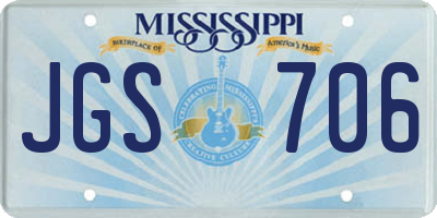 MS license plate JGS706