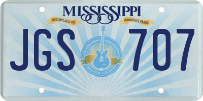 MS license plate JGS707