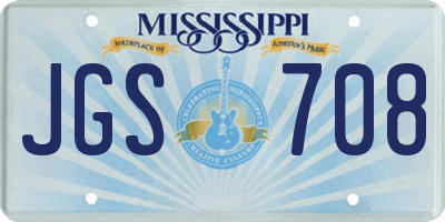 MS license plate JGS708