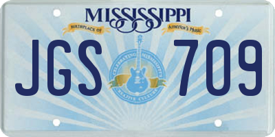 MS license plate JGS709