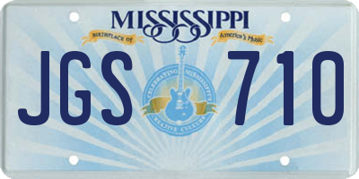 MS license plate JGS710
