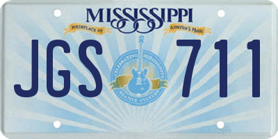 MS license plate JGS711
