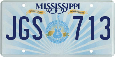 MS license plate JGS713