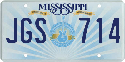 MS license plate JGS714