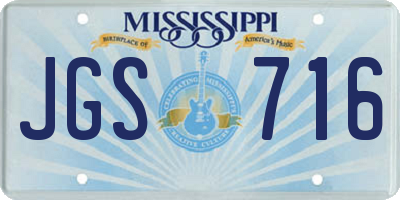 MS license plate JGS716