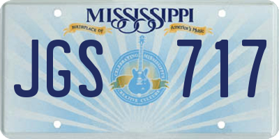 MS license plate JGS717