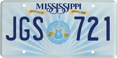 MS license plate JGS721